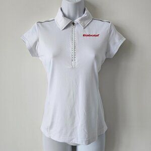 BABOLAR White Short Sleeve Tennis Athletic Sport Top Small